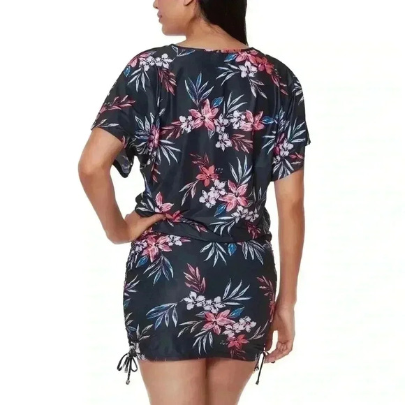 Womens Floral Print Caftan Cover-up Size Small - Picture 2 of 6